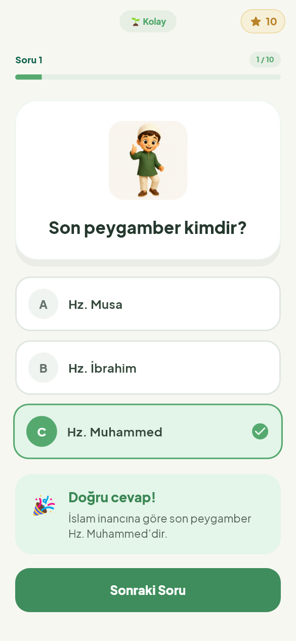 Külliya bilgi yarışması ekranı